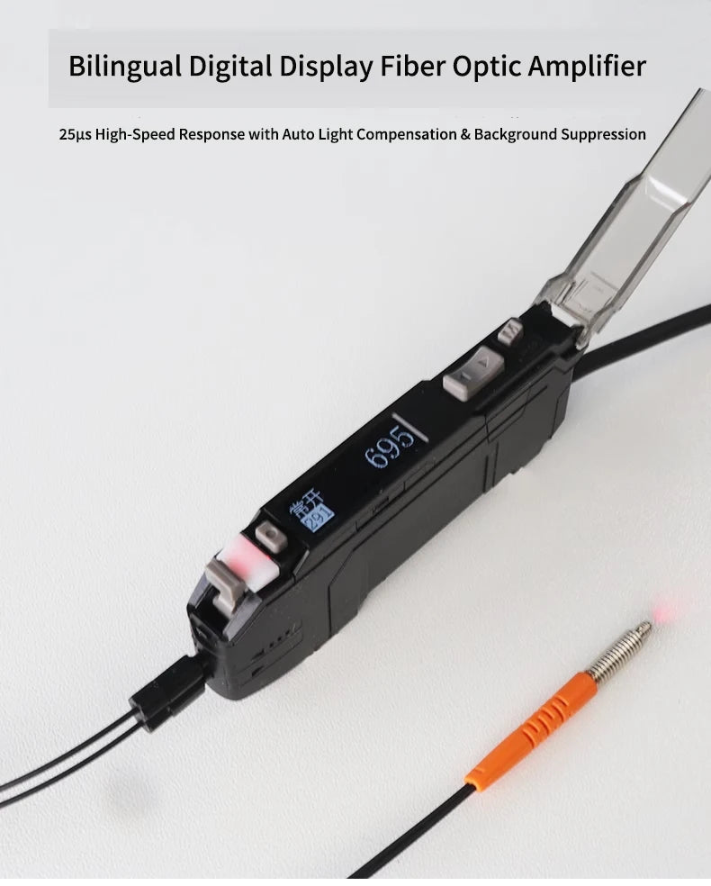 OEM Language Switch Bidirectional Diffuse Reflection Fiber Sensor Matrix Fiber
