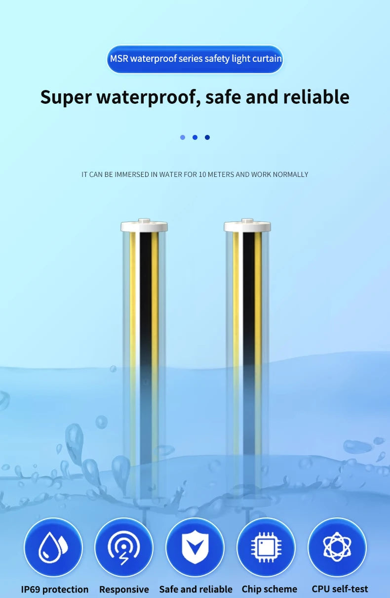 Electric waterproof safety grating light curtain sensor custom protection grade IP69