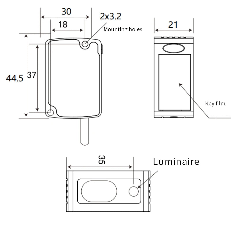 Cmos Laser Sensor Laser Displacement Sensor, Laser Ranging, Thickness Measurement, Height Sensor, NPN Analog, RS485