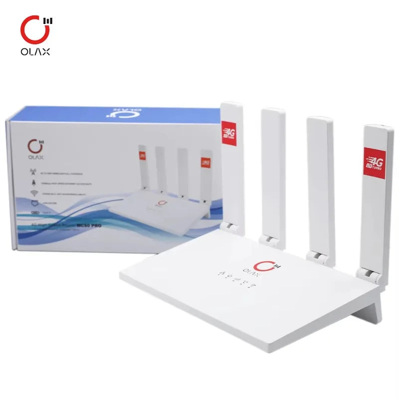 OLAX MC50 Pro 4G CPE Router Sim Card Slot Portable Universal 4 WAN Port Wireless Modem 2.4G Wi-Fi Firewall Home Use Outdoor