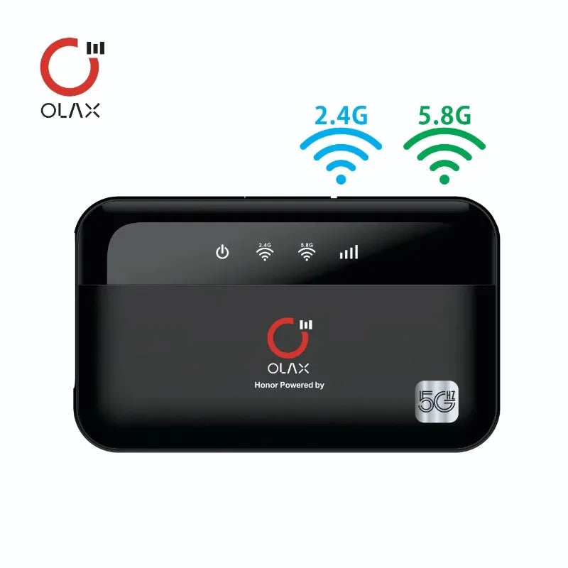 OLAX M100 10000mAh Wireless Power Bank & Mobile Wifi Router LED Display USB-C Cable Dual Band Router for Outdoor Phone