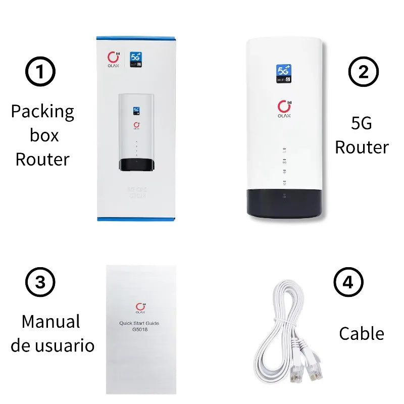 OLAX G5018 WIFI-6 Dual Frequency 5g Cpe 1800mbps Wireless Router Mobile Hotspot 5g Sim Router 5g Router Wifi